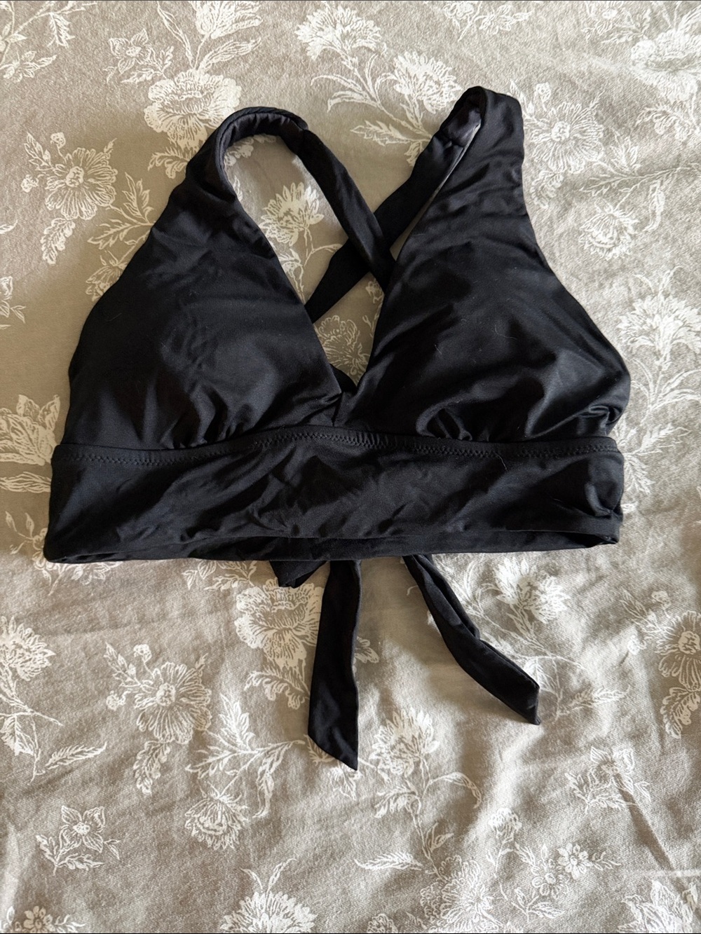 Black Cross-Back Bralette Swim Top